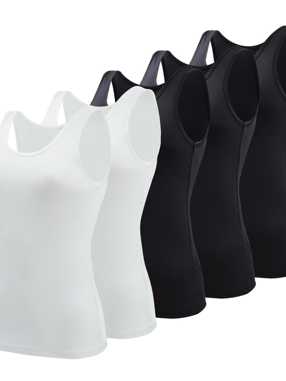 Classic Seamless Tank Top 5 Pack - Black & White
